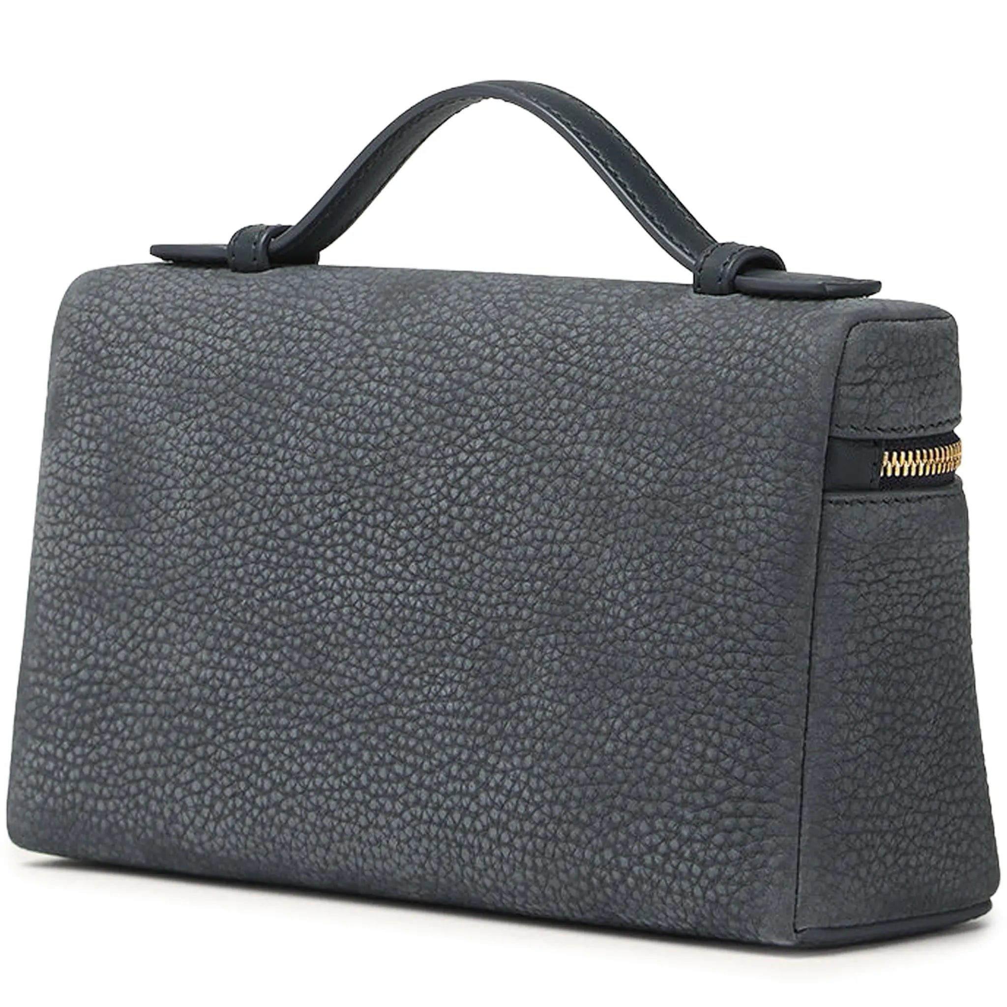 Back Side View of Loro Piana Extra Pocket L19 Calfskin Blue Green Sun Gold Shoulder Bag FAP6658_706E